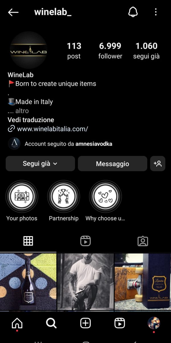 immagine lavori fatti Wine Lab instagram